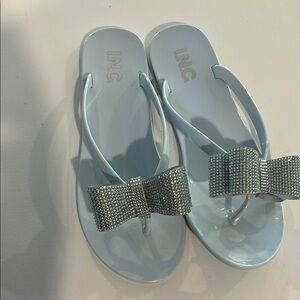 INC Light Blue Sandals with Rhinestone Bow